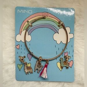 Gold Kids Charm Bracelet with Colorful Tassel